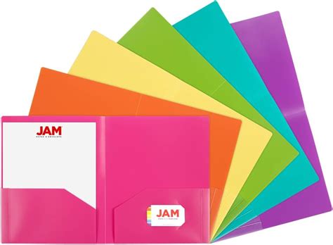 JAM PAPER Legal Size Heavy Duty Plastic 2 Pocket .